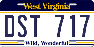 WV license plate DST717