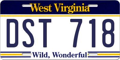 WV license plate DST718