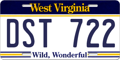 WV license plate DST722