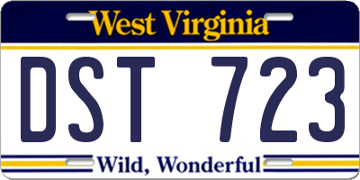 WV license plate DST723