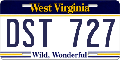 WV license plate DST727