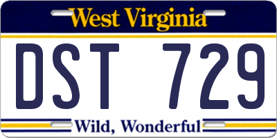 WV license plate DST729