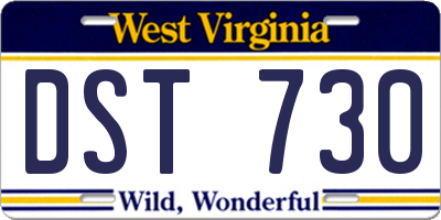 WV license plate DST730