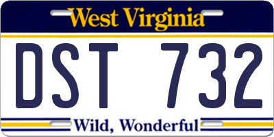 WV license plate DST732
