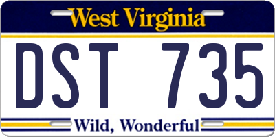 WV license plate DST735