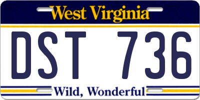 WV license plate DST736