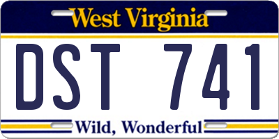 WV license plate DST741