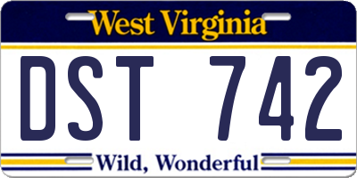 WV license plate DST742