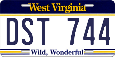 WV license plate DST744