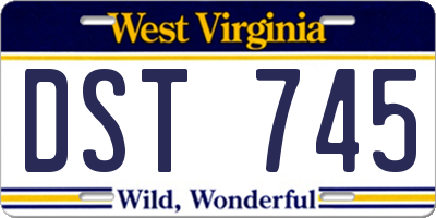 WV license plate DST745