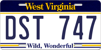 WV license plate DST747