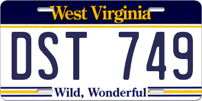 WV license plate DST749