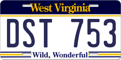 WV license plate DST753