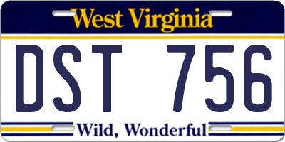 WV license plate DST756