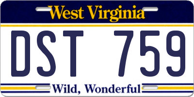 WV license plate DST759