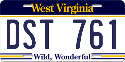 WV license plate DST761