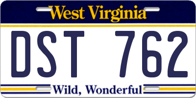 WV license plate DST762