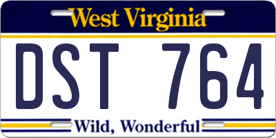 WV license plate DST764