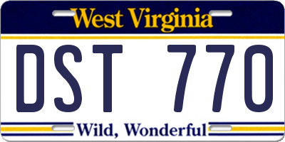 WV license plate DST770