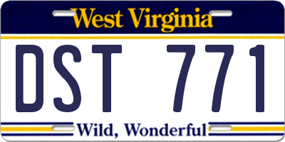 WV license plate DST771