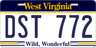 WV license plate DST772