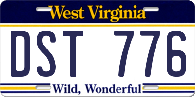 WV license plate DST776