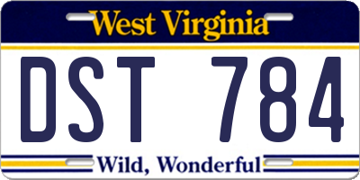 WV license plate DST784