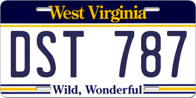 WV license plate DST787