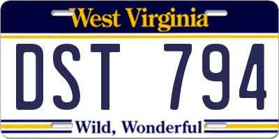 WV license plate DST794