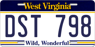 WV license plate DST798