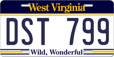 WV license plate DST799
