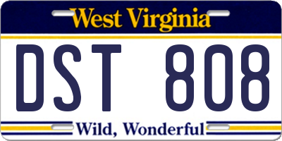 WV license plate DST808