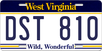 WV license plate DST810