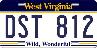WV license plate DST812