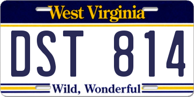 WV license plate DST814