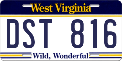 WV license plate DST816