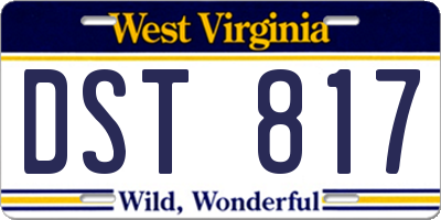 WV license plate DST817