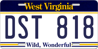 WV license plate DST818