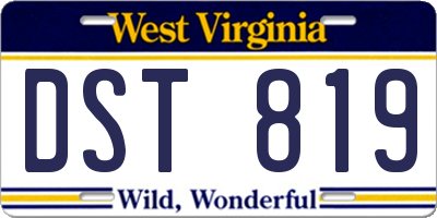 WV license plate DST819