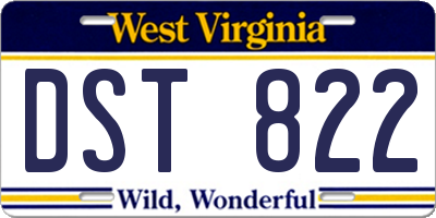 WV license plate DST822