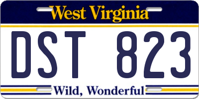 WV license plate DST823
