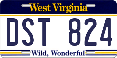 WV license plate DST824