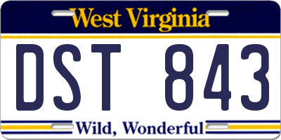 WV license plate DST843