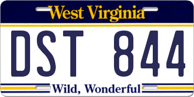 WV license plate DST844