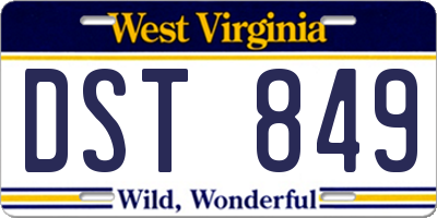 WV license plate DST849