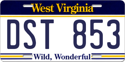 WV license plate DST853
