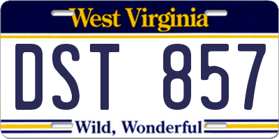 WV license plate DST857