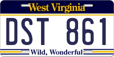 WV license plate DST861
