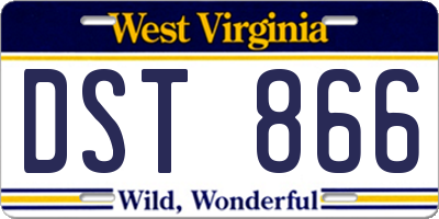 WV license plate DST866