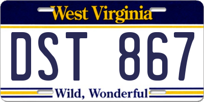 WV license plate DST867